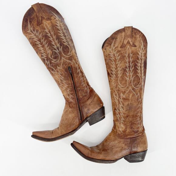 Old Gringo Women’s 8.5 Mayra Brass Brown Knee High Tall Western Cowgirl Boots - Picture 4 of 11